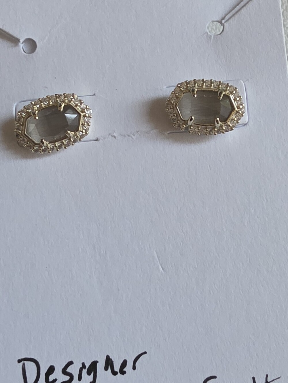 Kendra Scott Ellie Earrings in Gold & Slate Cat's Eye - Picture 6 of 8